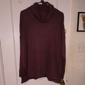 Lands' End | Women's Turtle Neck Sweater - Rich Maroon